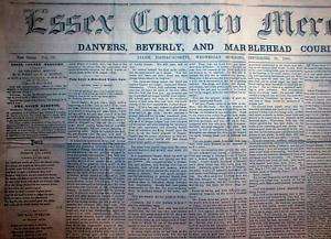 1860 newspapers ESSEX MERCURY Salem MASS Lincoln Elec  