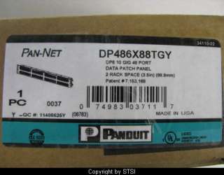 Panduit DP486X88TGY 48 Pt 10Gig Cat6a Patch Panel ~STSI 074983037117 