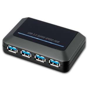  Super Speed USB 3.0, 4 Port Self Powered Desktop Hub 