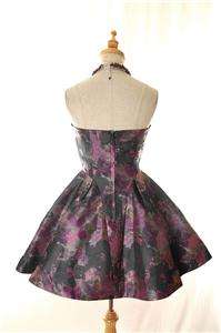 NWT AUTH Betsey Johnson Metallic Floral Jacquard Poof Prom Evening 