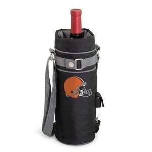 Cleveland Browns Single Bottle Wine Sack (Black)  Sports 