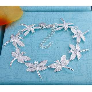   Shipping Hot Wholesale New Fashion Silver Dragonfly Bracelet H36