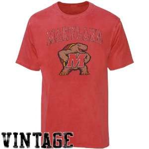  Maryland Terrapins Red Big Arch n Logo Heathered T shirt 