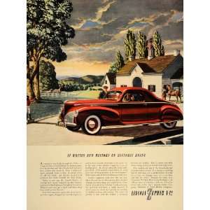  1940 Ad Vintage Red Lincoln Zephyr Shenandoah Valley 