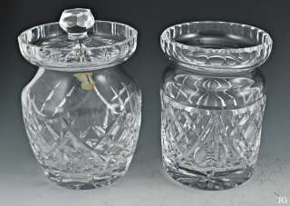 Waterford Cut Crystal/Glass Jam Jars Signed  