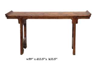 Chinese Narrow Rustic Raw Wood Altar Console Table ss783A  