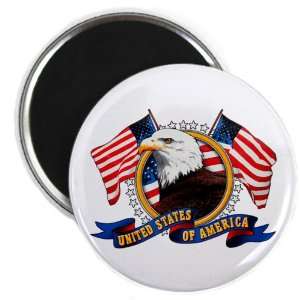    2.25 Magnet Bald Eagle Emblem with US Flag 