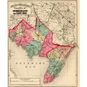   Map of the Counties of Cumberland and Cape May, NJ