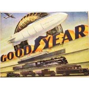  Goodyear Airship large embossed steel sign Patio, Lawn 