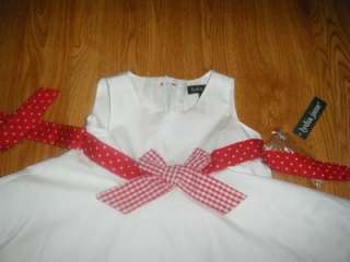 GIRL 2T DRESS HOLIDAY PAGEANT WHITE RED VALENTINES DAY LYDIA JANE NEW 