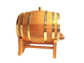 10L Brass Hoop Wine Beer Oak Wood BARREL KEG  