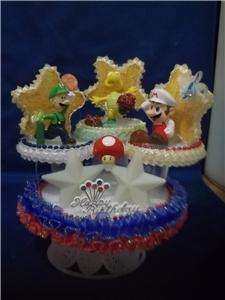 SUPER MARIO BROTHERS BIRTHDAY CAKE TOP/TOPPER/MIRRORED