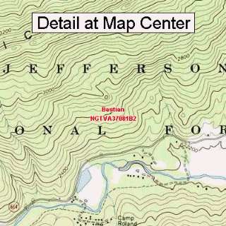   Map   Bastian, Virginia (Folded/Waterproof)