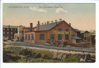   Columbiana Pump Company Factory OH Ohio Postcard County Old Vintage