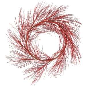  28 Red Mica Pine Christmas Wreath   Unlit