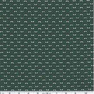  Joys of Christmas Dainties Holly Leaves Pine Green Fabric By The Yard