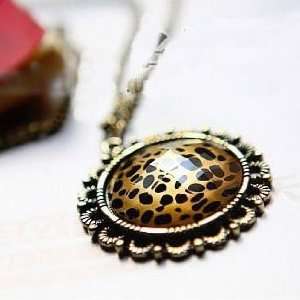 LadyGirl Christmas On Sale Vintage Leopard Circle Necklace Long 