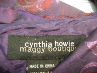 MAGGY LONDON Cynthia Howie Purple Floral Taffeta Cocktail Jacket 12 