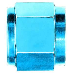   FCM3554 Blue Anodized Aluminum  3AN Tube Nuts   Pack of 6 Automotive