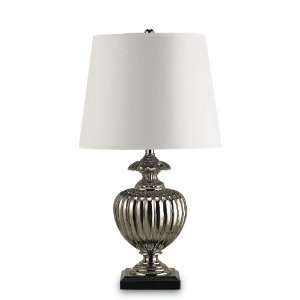 Currey and Company 6595 Embargo   One Light Table Lamp, Nickel/Black 