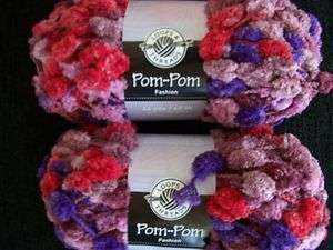 Loops & Threads Pom Pom fashion yarn, Flower Garden, lot of 2  