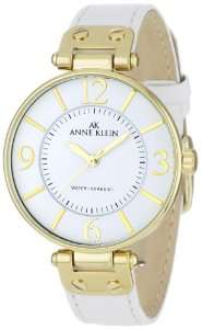  Anne Klein Womens 109168WTWT Gold Tone Round White 