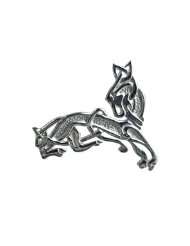 British Jewellery Workshops Silver 33x34mm Celtic animal Brooch