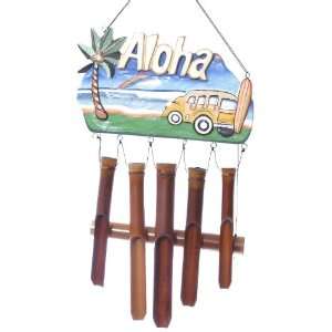  Hawaii Wood Wind Chime Painted Woody with Aloha Kitchen 