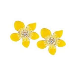 Betsey Johnson Sweet Flower Flowers Yellow White Earrings New