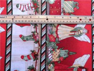 New Christmas Fabric BTY Angels Stockings Holiday Presents Ornaments 