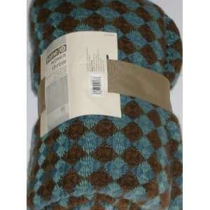  Textured Blue Brown Woven Throw Blanket Soft & Cozy Warm 
