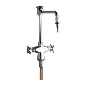   Chrome Laboratory Deck Mounted Laboratory Faucet with Rigid/Swing Vac