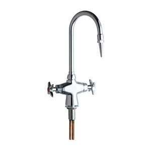  CP Chrome Laboratory Deck Mounted Laboratory Faucet with Rigid/Swing 