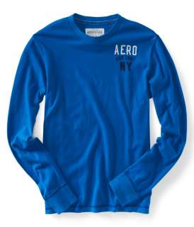 aeropostale mens long sleeve solid crew graphic t  