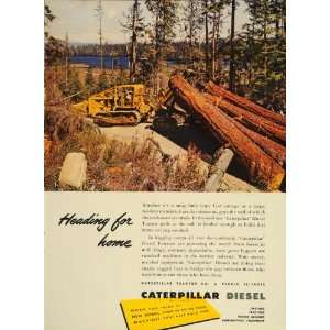  1948 Ad Caterpillar Tractor Logging Logger Forest Logs 