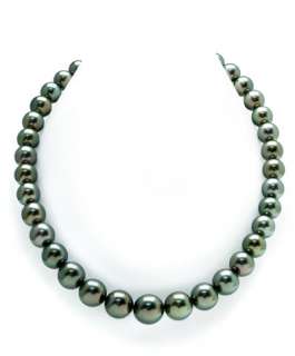 10 11mm Peacock Tahitian South Sea Pearl Necklace  AAAA Quality  