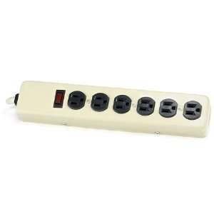  6 OutletPower Strip   200 Joules   Metal w/ 15ft Cord 