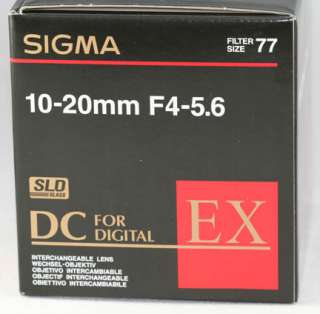 SIGMA 10 20mm 10 20 F4 LENS KIT F Sony A500 A850 A550  