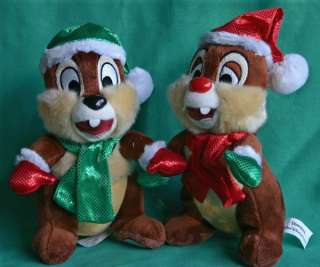   2009 CHIP & DALE SANTA PLUSH COLLECTIBLE TOYS NEW HOLIDAY CHIP & DALE