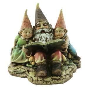  Napco 8 Inch Tall Gnome Children Listening to Story Patio 