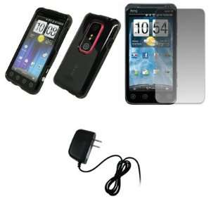   Cover + Screen Protector + Home Wall Charger for Sprint HTC EVO 3D