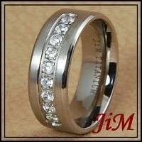 Titanium Ring Diamond Wedding Band 6,7,8,9,10,11,12,13  
