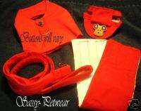 Dog dress clothes**CUSTOM FIT**RED 4PC VALENTINE OUTFIT  