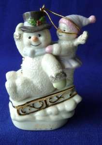   Christmas Tree Ornament Hold On Tight Snowmen 2001 Kid Collectible MIB