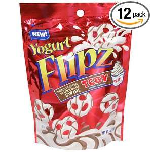 Flipz Pretzels, Chocolate Yogurt Swirl, 5 Ounce Packages (Pack of 12 