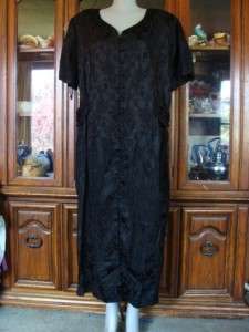 NWT JMS Black Embossed Satin Semi Formal Evening Dress Womens Plus 