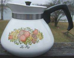 Vintage CORNING WARE SPICE OF LIFE 6 CUP TEAPOT P104 ALUMINUM LID 