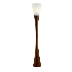 Adesso Espresso Floor Lamp with Frosted Glass Shade