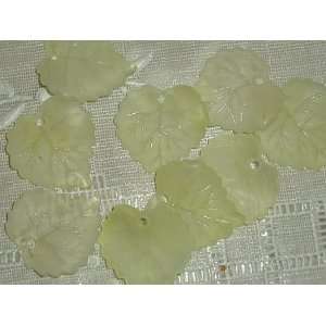  Vintage Yellow Aspen Lucite Leaf Beads Arts, Crafts 