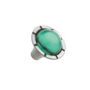  Emerald Gem With Lines Glass Knob 1 1/4 LQ PBF292Y ESP C 